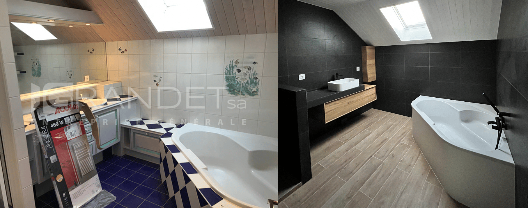 Rénovation complète maison Thônex : salle de bains principale